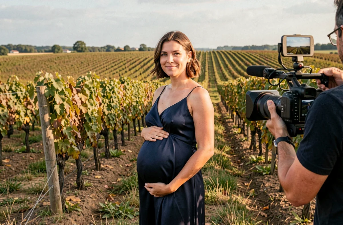 Raphaël Klein photographe et vidéaste grossesse en Pays de la Loire dans les vignes